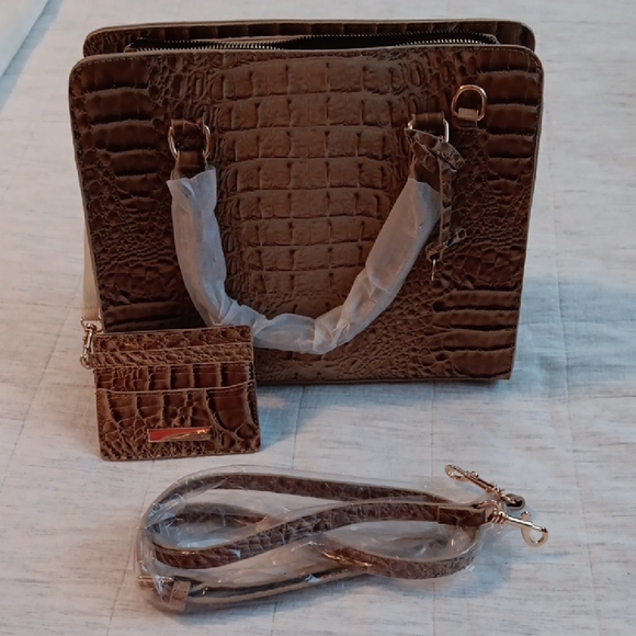 YoYo Bags Handbags - Chic Crocodile Pattern Shoulder Bag Set in Brown